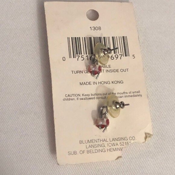 School Days Handmade Lunch Box Button Earrings NOC - Picture 4 of 6